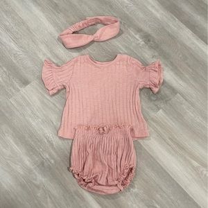 Baby girl ribbed set
